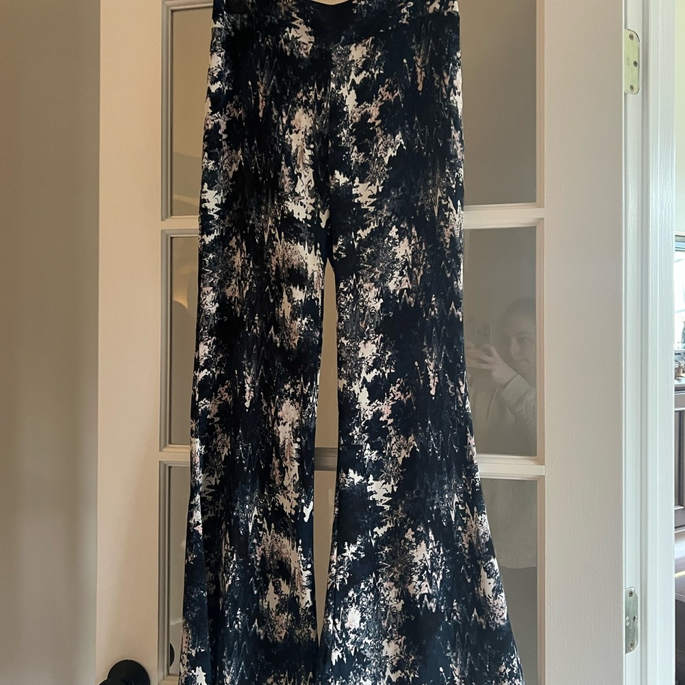 Flowy printed flare pants